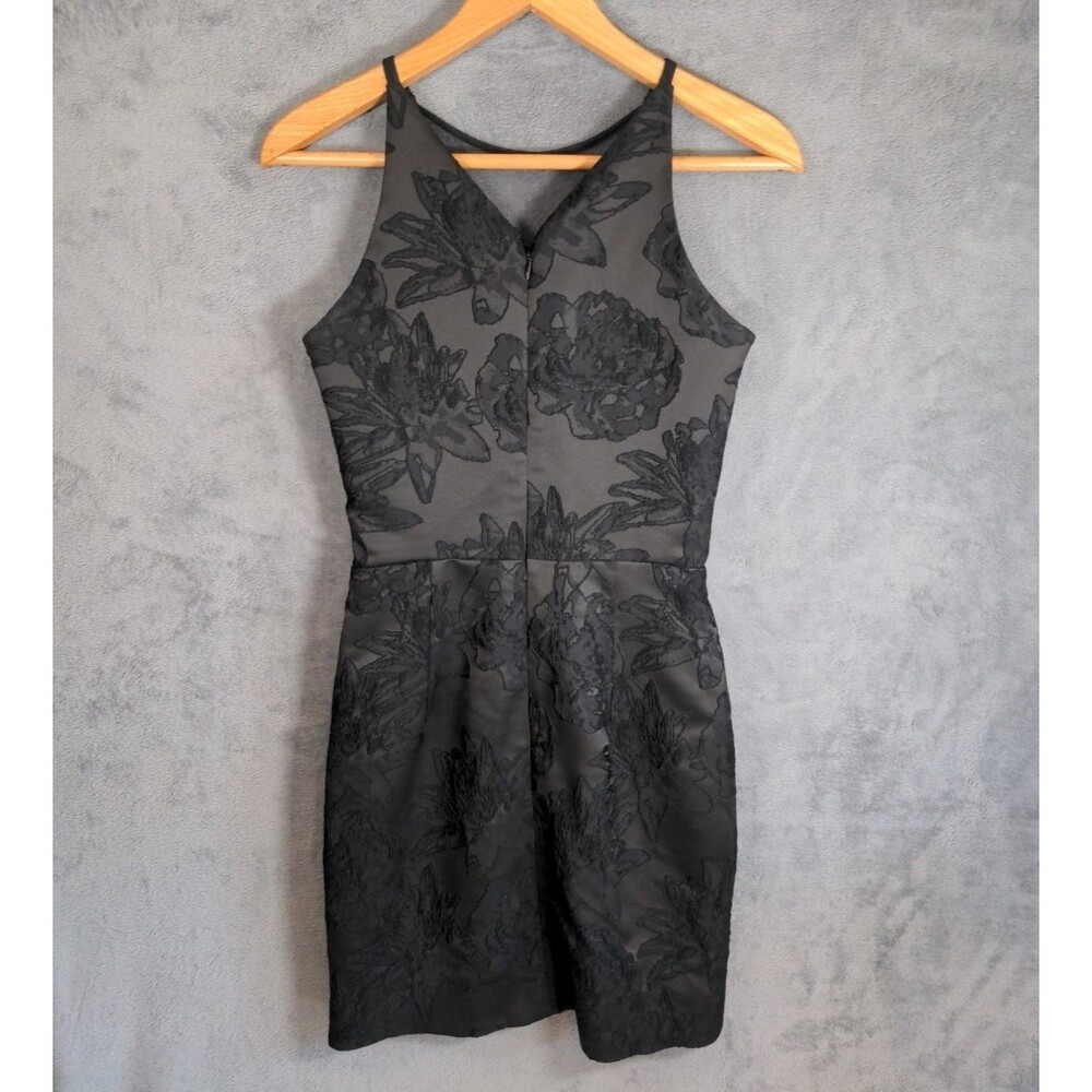 Dress The Population Plunge Kennedy Illusions Mini Dress Sz S Black Cocktail - Picture 5 of 11